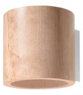 Wall Lamp ORBIS Up/Down Natural Wood Round Tube Boho Design LED G9
