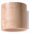 Wall Lamp ORBIS Up/Down Natural Wood Round Tube Boho Design LED G9