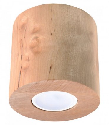 Ceiling lamp ORBIS Natural Wood Round Tube Boho Design GU10