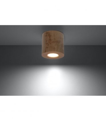Ceiling lamp ORBIS Natural Wood Round Tube Boho Design GU10