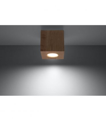 Ceiling Lamp QUAD Natural Wood Square Shape Boho Design LED GU10 10x10x10 cm
