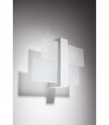 Wall Lamp FENIKS 1 White Wood/Glass Modern Scandinavian Design LED E27