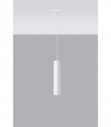 Pendant lamp LAGOS 1 White Round Tube Shape Modern Loft Design LED GU10