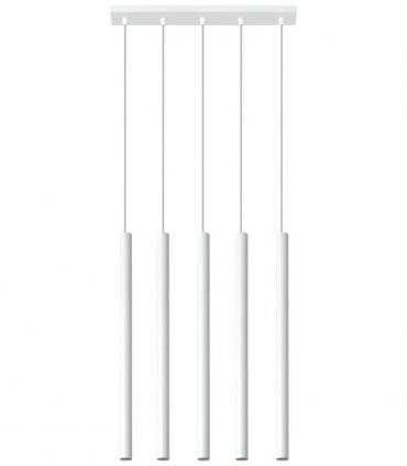 Pendant lamp PASTELO 5 White Round Tube Shape Spot Modern Loft Design LED G9