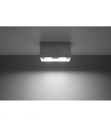 Ceiling Lamp QUAD Grey Square Shape Modern Loft Design LED GU10