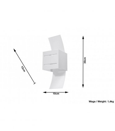 Wall Lamp LORETO White Up/Down Square Shape Modern Loft Design G9