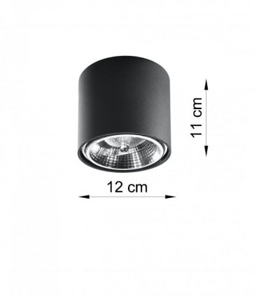 Ceiling Lamp TIUBE Black Round Shape Modern Loft Design GU10