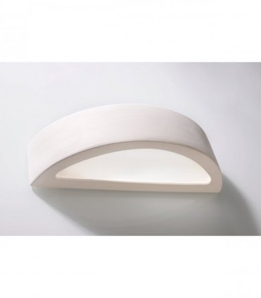 Wall Lamp Ceramic White 38 x 9 x 15 cm Simple Classic Design Paintable LED27