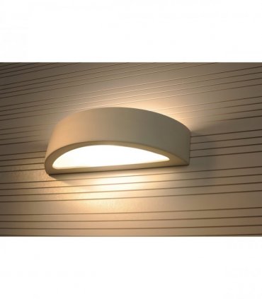 Wall Lamp Ceramic White 38 x 9 x 15 cm Simple Classic Design Paintable LED27