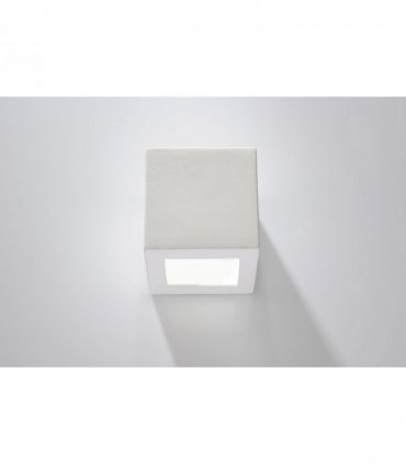 Wall Lamp White Ceramic 15 x 15 x 15 cm Modern Leo Simple Classic Design LED