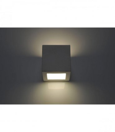Wall Lamp White Ceramic 15 x 15 x 15 cm Modern Leo Simple Classic Design LED