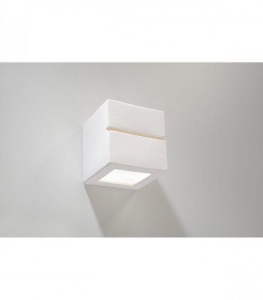 Wall Lamp White Ceramic 15 x 15 x 15 cm Simple Classic Design LED27