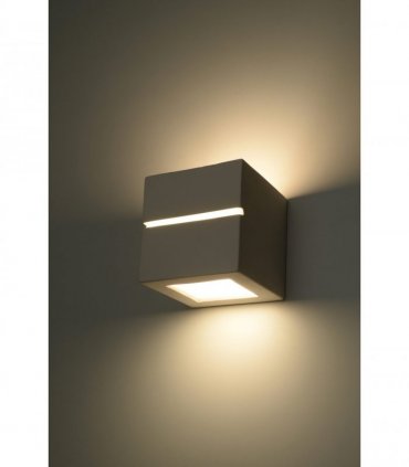 Wall Lamp White Ceramic 15 x 15 x 15 cm Simple Classic Design LED27