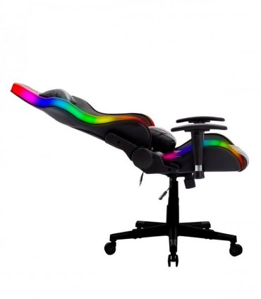 Black Leather Computer Office Gaming Chair with LED Lights