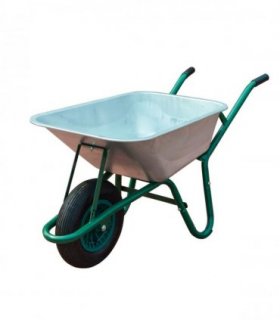 85L Large Galvanised Wheelbarrow with Pneumatic Tyre