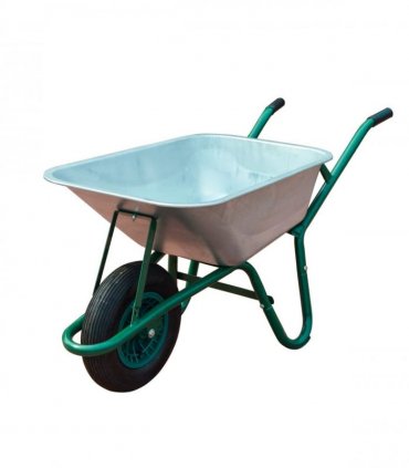 85L Large Galvanised Wheelbarrow with Pneumatic Tyre