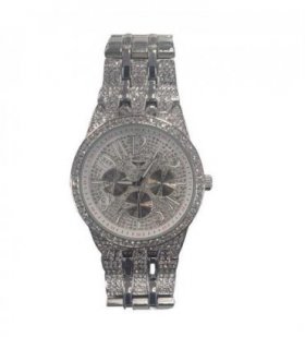 NY LONDON GENTS BLING WATCH PI-7469 SILVER