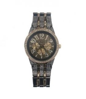 NY LONDON GENTS BLING WATCH PI-7469 GOLD-GUN