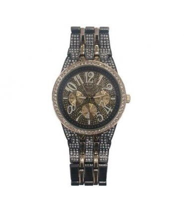 NY LONDON GENTS BLING WATCH PI-7469 GOLD-GUN
