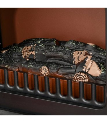 Electric Fire Place 1850W Heater Wood Burning Effect Flame Portable Black