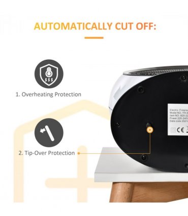 Free standing Electric Fireplace Flame Effect Rotatable Overheating Protection