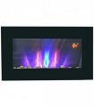 1000W Wall Mounted Tempered Glass Electric Fireplace Heater Black