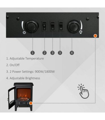 Electric Fireplace Stove Heater  Flame Effect, Overheat Safety Protection