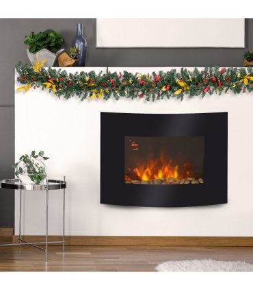 Electric Wall Mounted Fire Place Slimline Plasma Fan Heater Backlit 900/1800W
