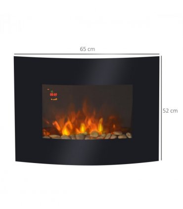 Electric Wall Mounted Fire Place Slimline Plasma Fan Heater Backlit 900/1800W