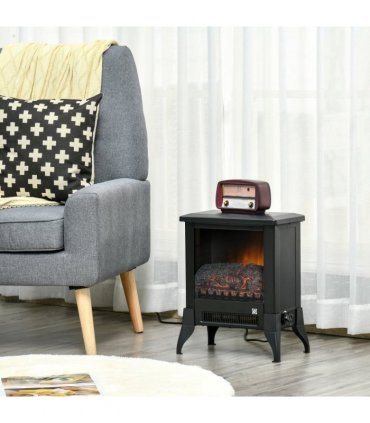 Electric Fireplace Stove Heater Adjustable Temperature and Overheat Protection