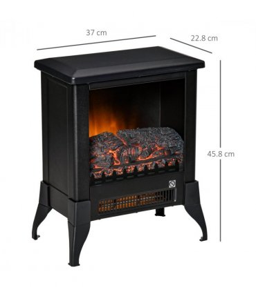 Electric Fireplace Stove Heater Adjustable Temperature and Overheat Protection