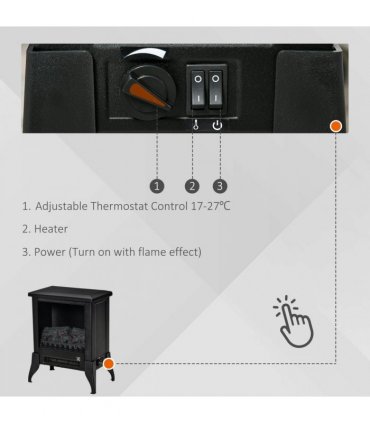 Electric Fireplace Stove Heater Adjustable Temperature and Overheat Protection