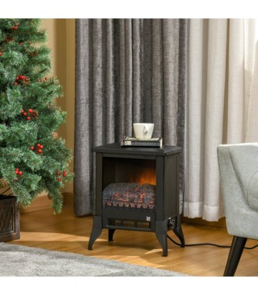 Electric Fireplace Stove Heater Adjustable Temperature and Overheat Protection