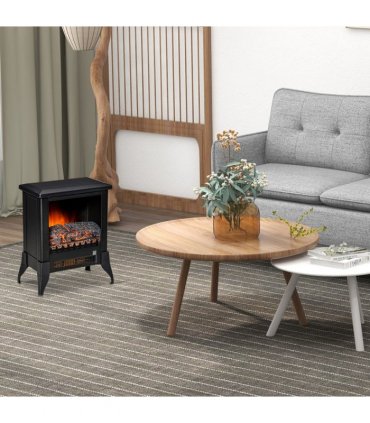 Electric Fireplace Stove Heater Adjustable Temperature and Overheat Protection