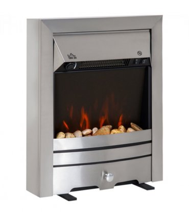 LED Flame Electric Fire Place-Stainless Steel 2KW Pebble Burning Effect Indoor