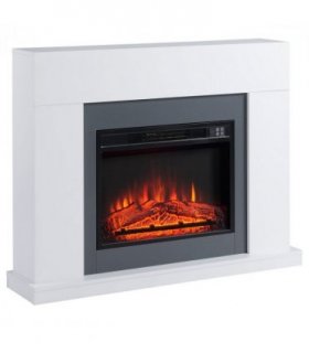 Electric Fireplace Suite Remote Freestanding Fireplace Heater with LED Flame