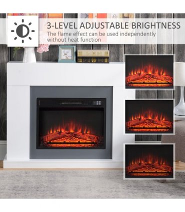 Electric Fireplace Suite Remote Freestanding Fireplace Heater with LED Flame