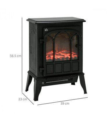 Electric Fireplace Heater Freestanding Stove with LED Flame Effect