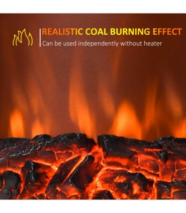 LED Flame Electric Fire Place 2000W Coal Burning Effect Heat-Golden
