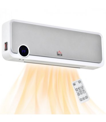 Wall Mounted Downflow Ceramic Heater with 12h  Timer, Remote