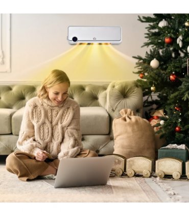 Wall Mounted Downflow Ceramic Heater with 12h  Timer, Remote