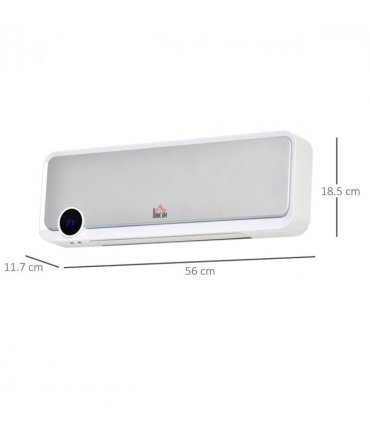 Wall Mounted Downflow Ceramic Heater with 12h  Timer, Remote