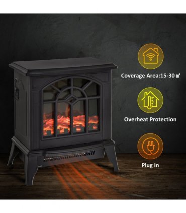 Electric Heater, 1000W/2000W-Black