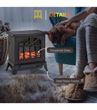 Electric Heater, 1000W/2000W-Black
