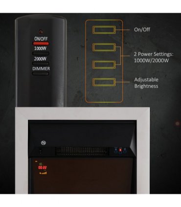 LED Flame Electric Fire Place-Silver | aosom.co.uk