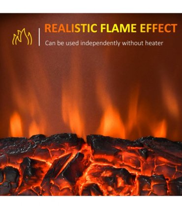 LED Flame Electric Fire Place-Silver | aosom.co.uk