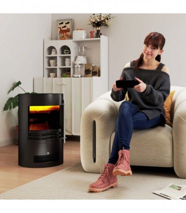 Electric Fireplace Heater 900W/1800W-Black