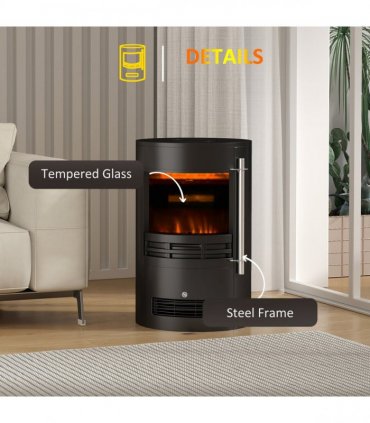 Electric Fireplace Heater 900W/1800W-Black