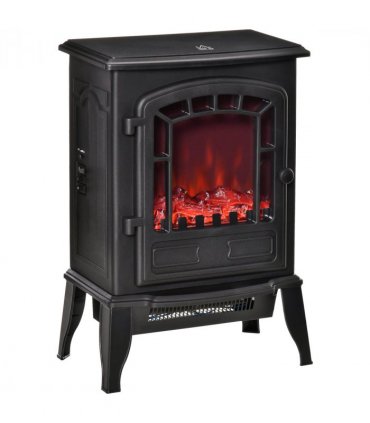Free standing Electric Fireplace Stove Flame Effect Overheat Safety Protectio