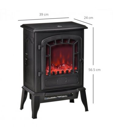 Free standing Electric Fireplace Stove Flame Effect Overheat Safety Protectio